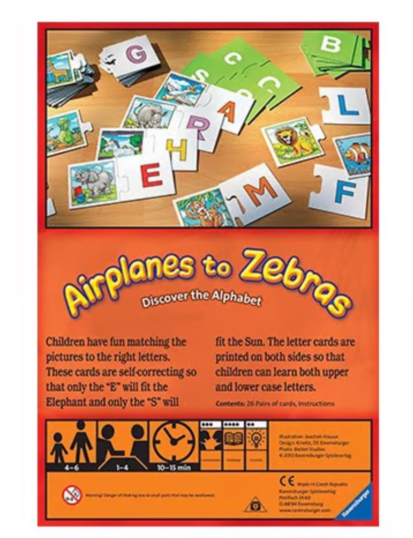 AIRPLANES TO ZEBRAS , DISCOVER THE ALPHABET
