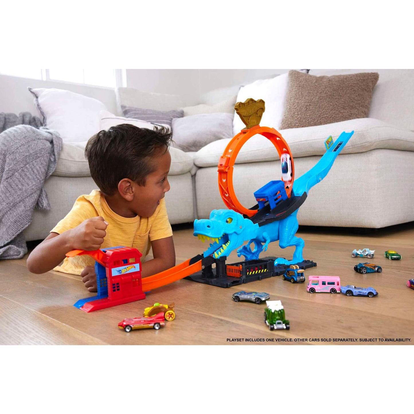 Hot Wheels City T-Rex Chomp Down Playset