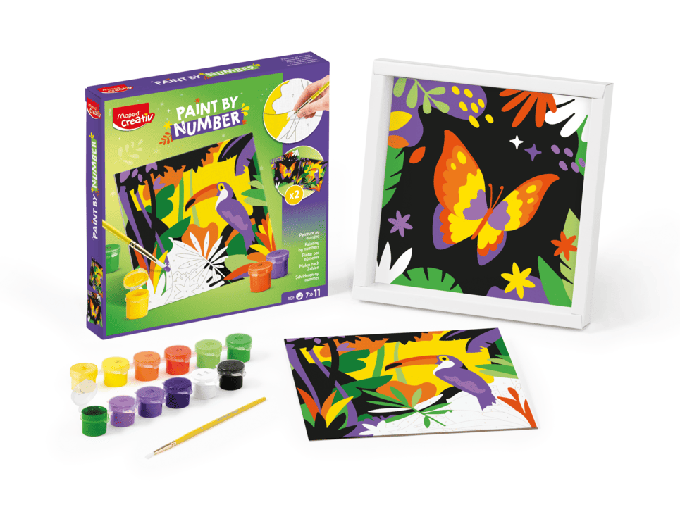 Paint by Number - TUCAN & BUTTERFLY