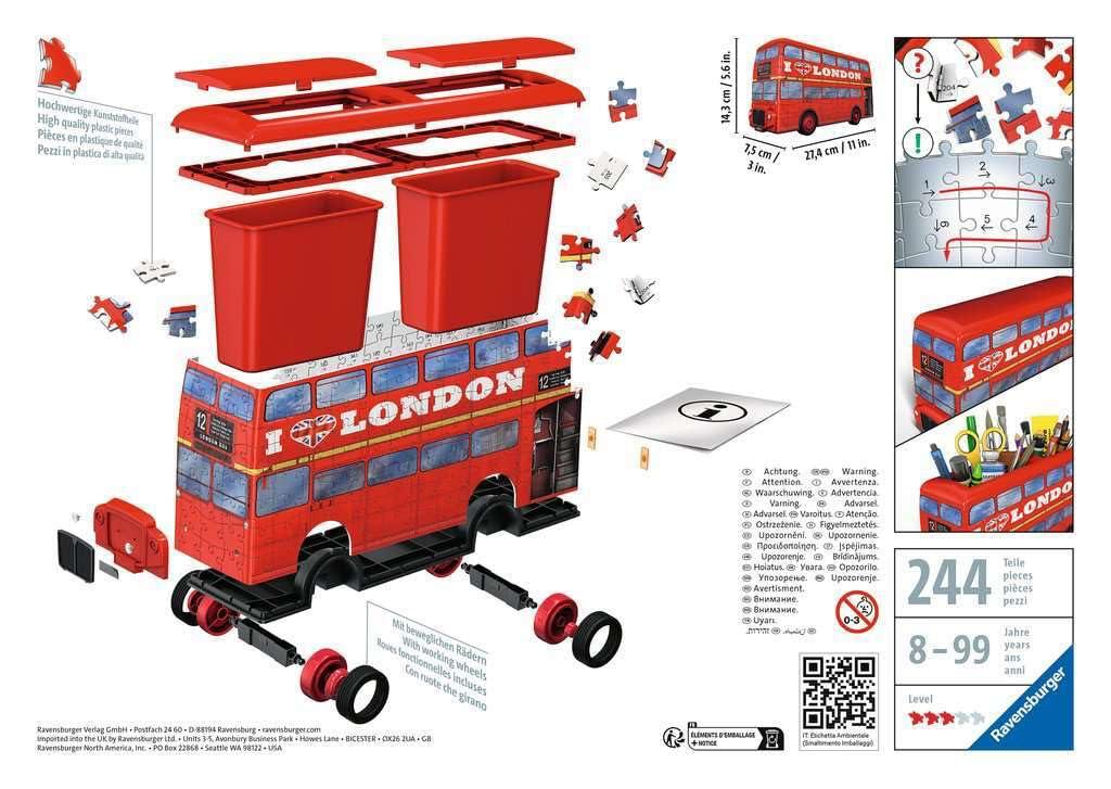 3D Puzzle London Bus Penzil Holder
