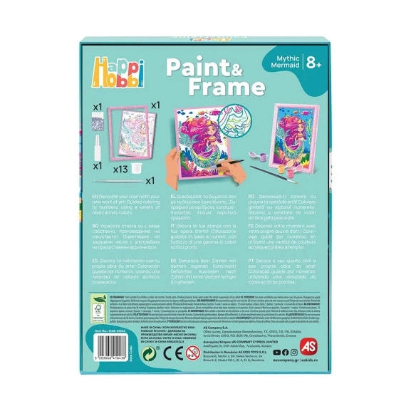 HappiHobbi Paint & Frame Paint By Numbers Mythical Mermaid by AS Art
