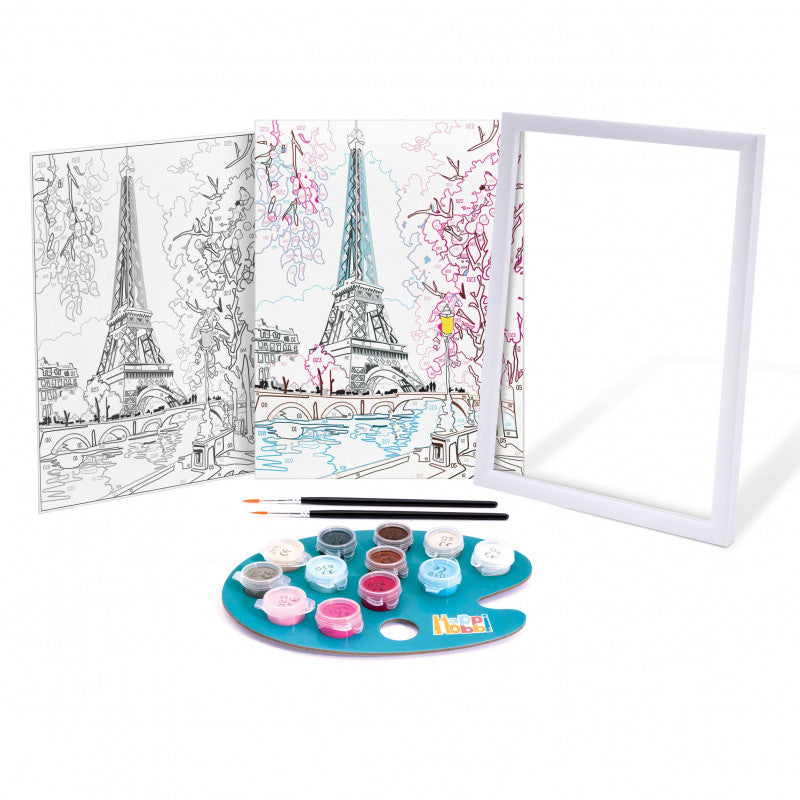 HappiHobbi Paint & Frame Paint by Numbers Spring Paris