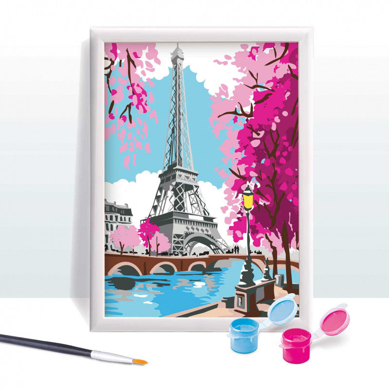HappiHobbi Paint & Frame Paint by Numbers Spring Paris