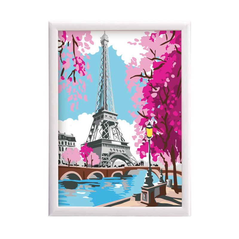 HappiHobbi Paint & Frame Paint by Numbers Spring Paris