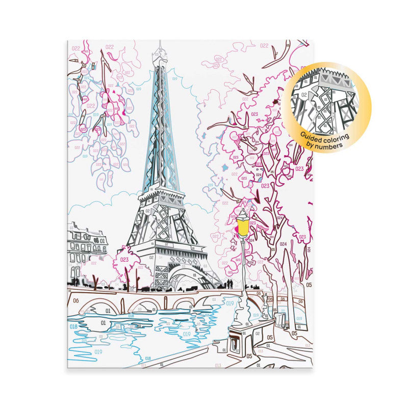 HappiHobbi Paint & Frame Paint by Numbers Spring Paris