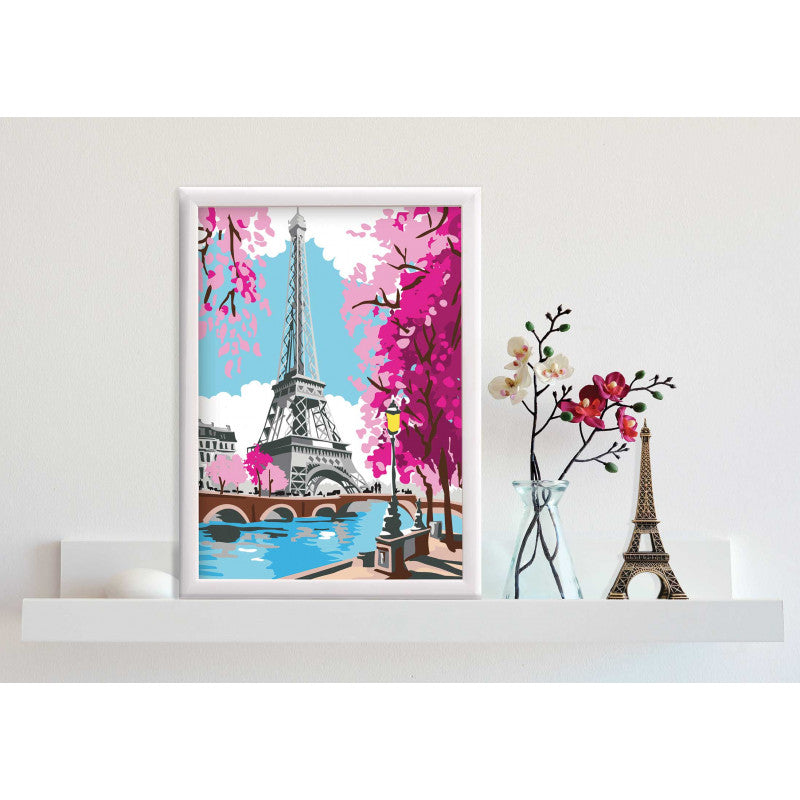 HappiHobbi Paint & Frame Paint by Numbers Spring Paris
