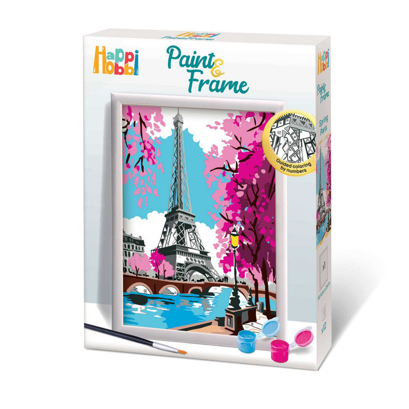 HappiHobbi Paint & Frame Paint by Numbers Spring Paris