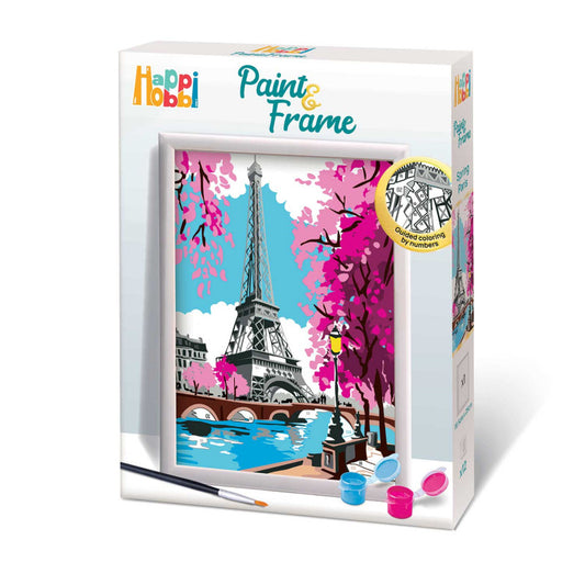 HappiHobbi Paint & Frame Paint by Numbers Spring Paris
