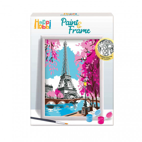 HappiHobbi Paint & Frame Paint by Numbers Spring Paris