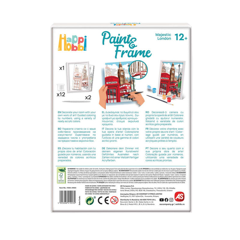 HappiHobbi Paint & Frame Paint by Numbers Majestic London