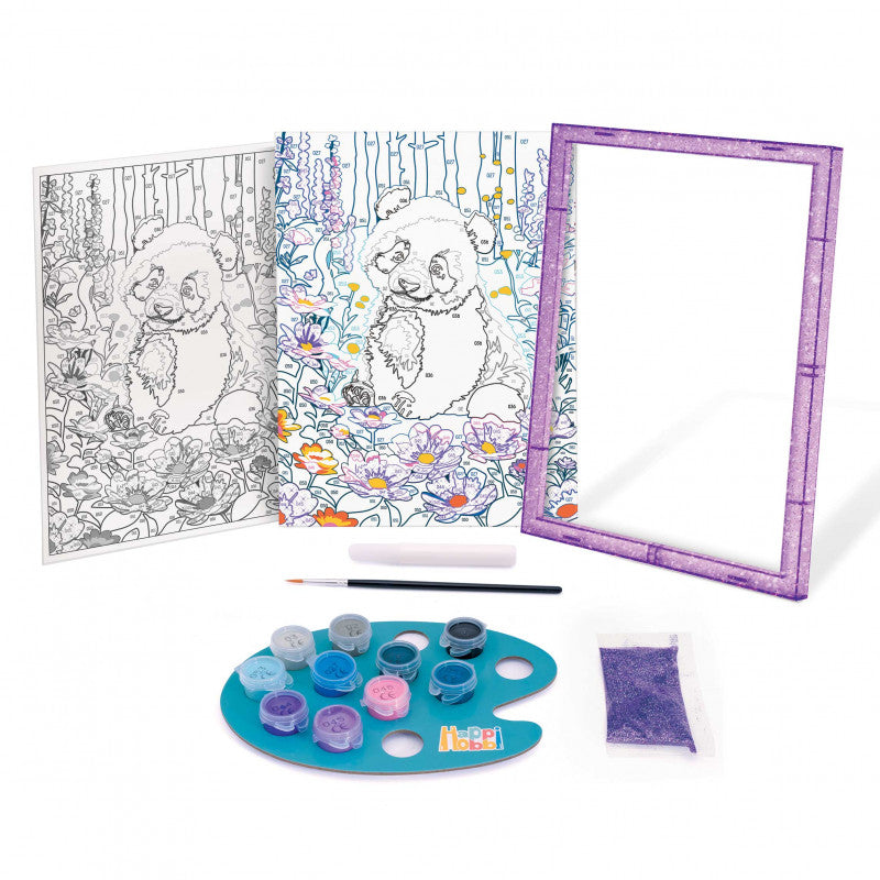 HappiHobbi Paint & Frame Paint by Numbers Dreamy Panda