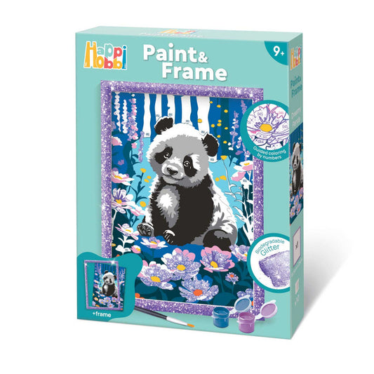 HappiHobbi Paint & Frame Paint by Numbers Dreamy Panda
