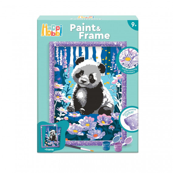 HappiHobbi Paint & Frame Paint by Numbers Dreamy Panda