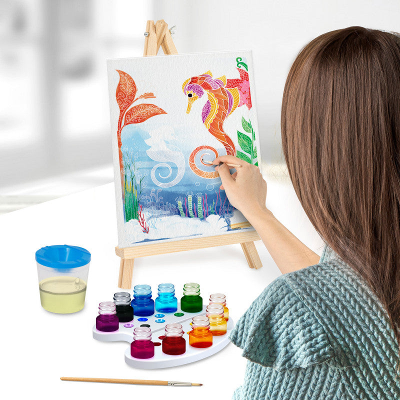 Painting Workshop Aquarelle Drawing Set With Wooden Easel