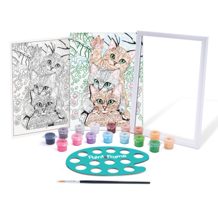 FUNNY KITTENS PAINT & FRAME BY NUMBERS