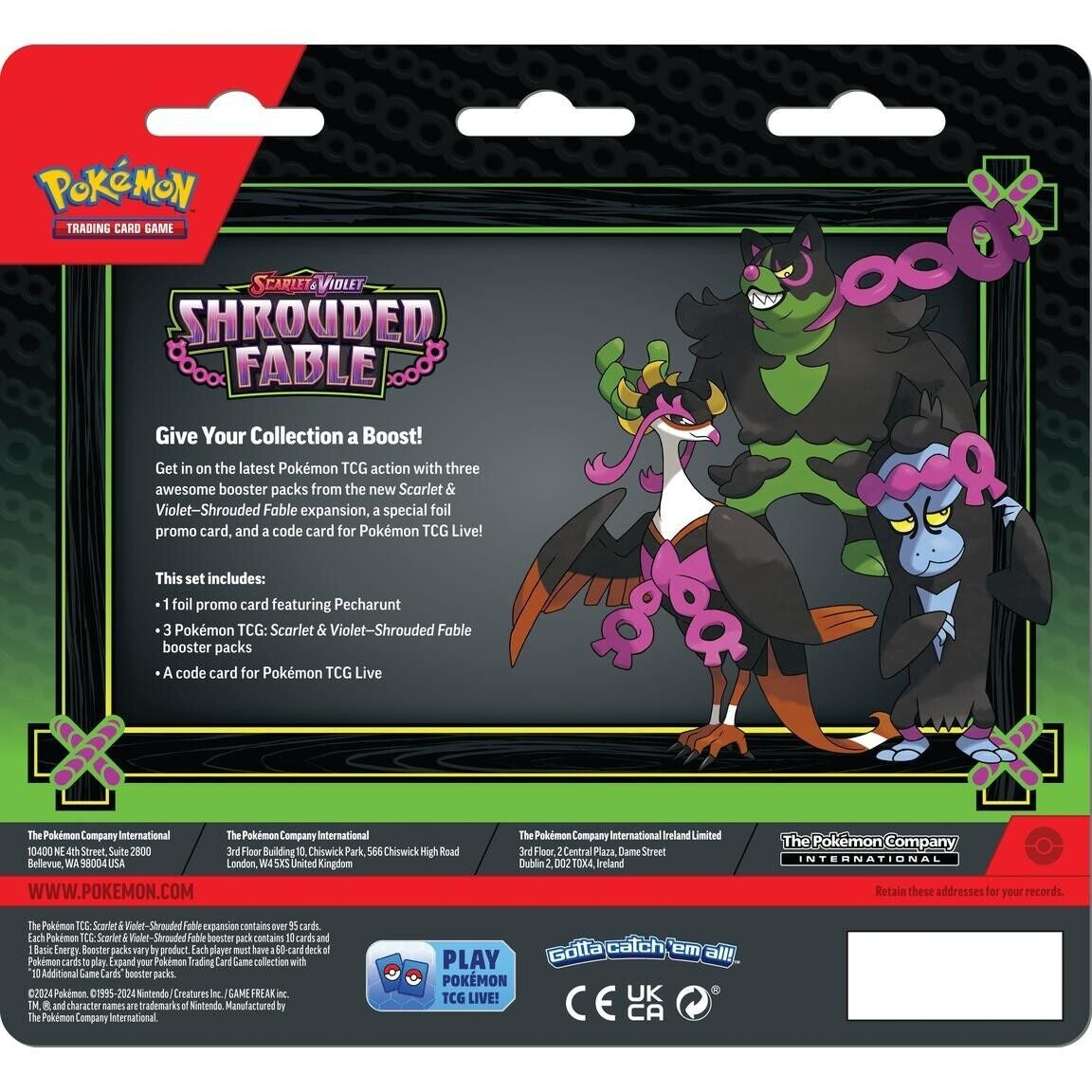 Pokémon TCG Scarlet & Violet Shrouded Fable 3-Pack Blister by Pokémon
