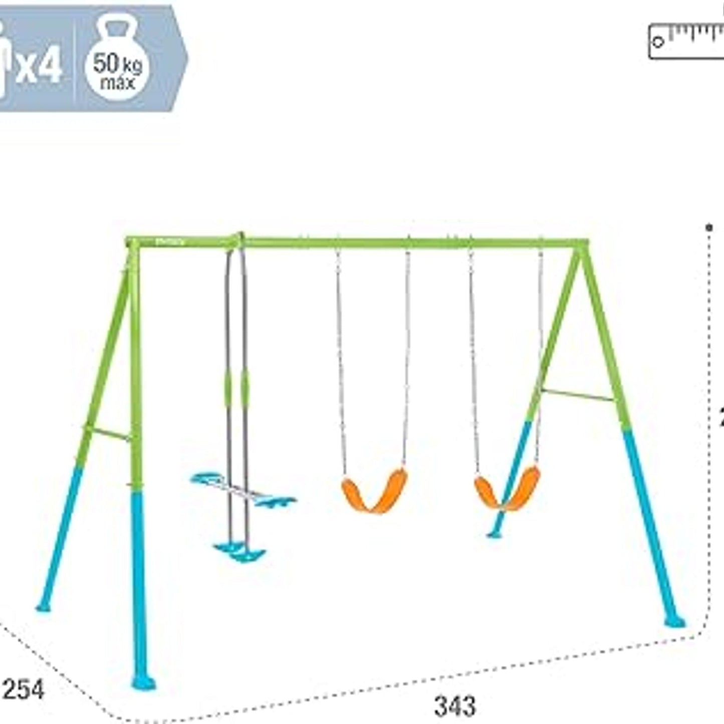 Intex Double Swing Set with Seesaw for Kids by Intex