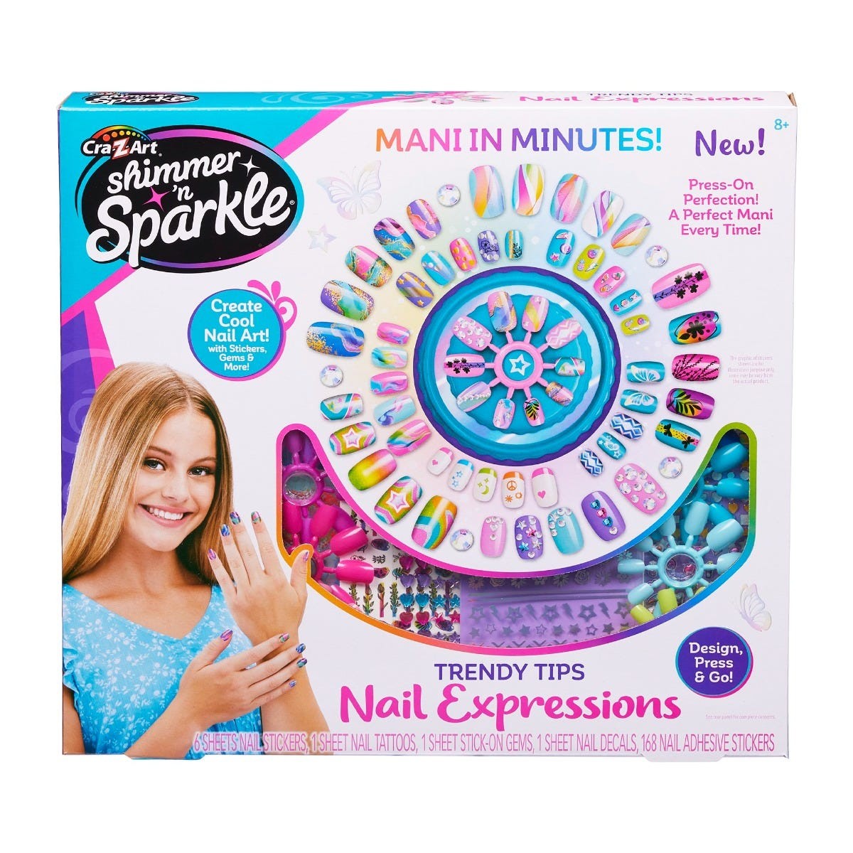 Shimmer & Sparkle Trendy Tips Expressions Press-On Nails by Shimmer & Sparkle