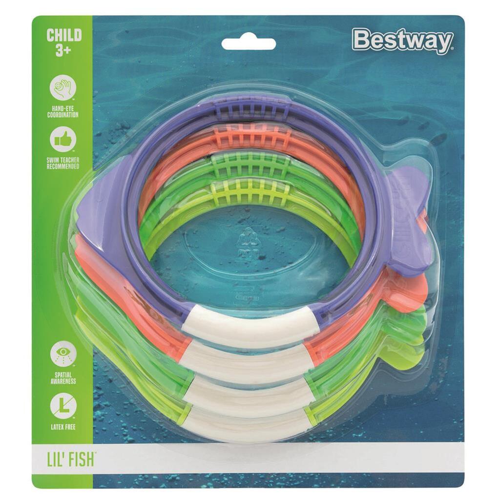 Bestway Diving Toy Set - Pool Dive Rings and Fish by Bestway