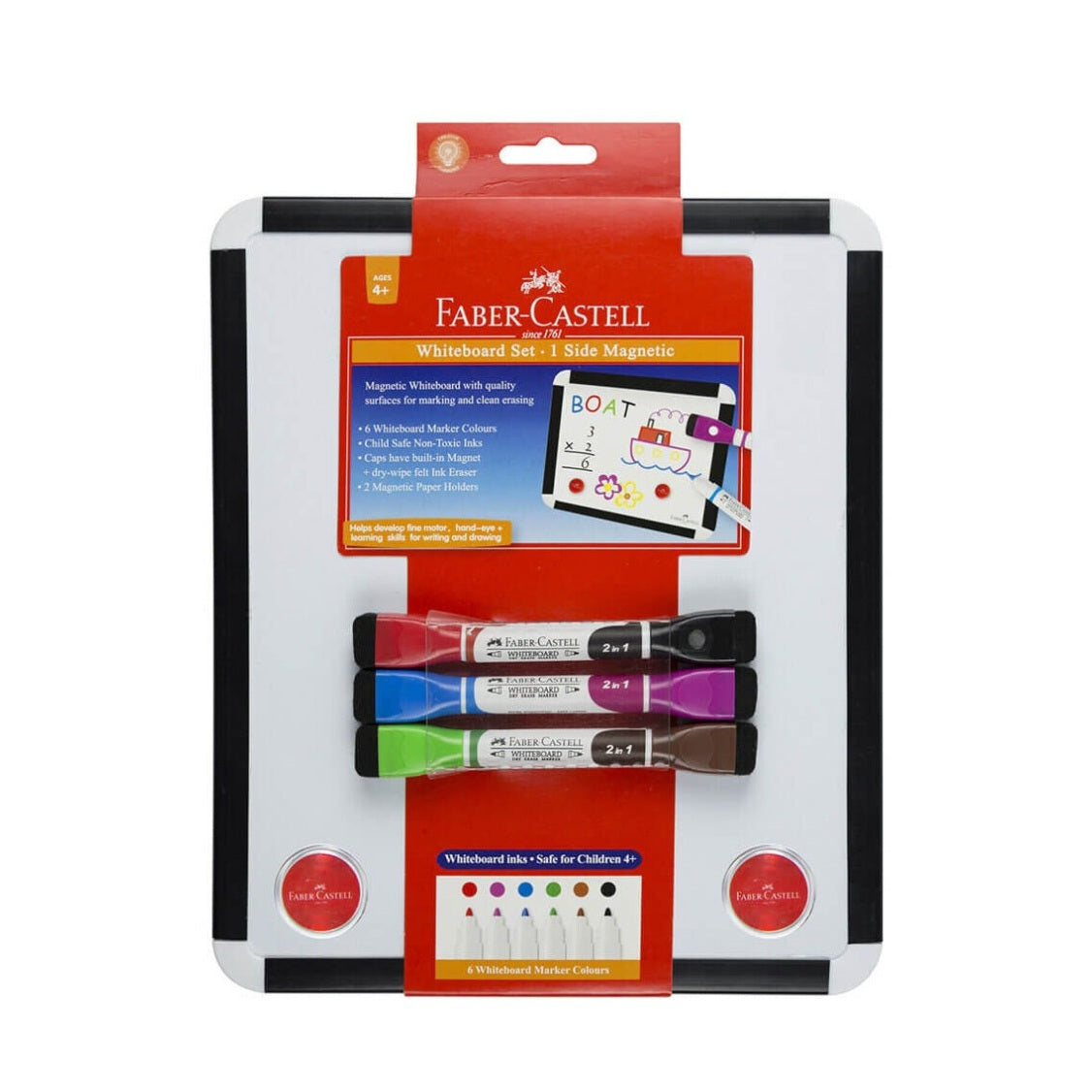 Faber-Castell Double-Sided Whiteboard Set with Markers & Eraser by Faber Castell