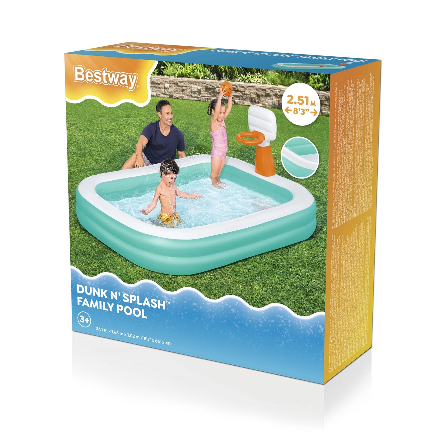 Bestway Dunk N Splash Family Pool 251x168x102cm by Bestway