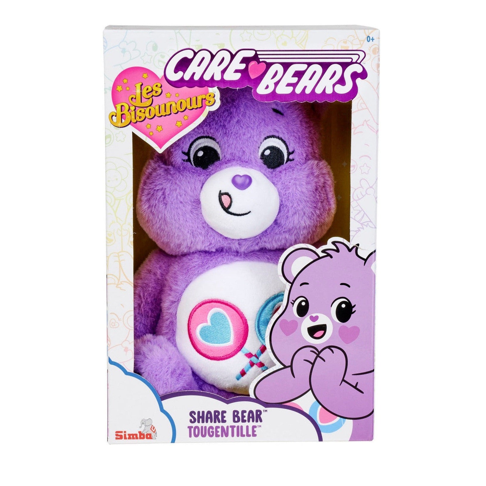 Simba Care Bears 6305878005 Plush Toy Bear 35 Cm Purple Parts Gern Bärchi 35 Cm by Simba