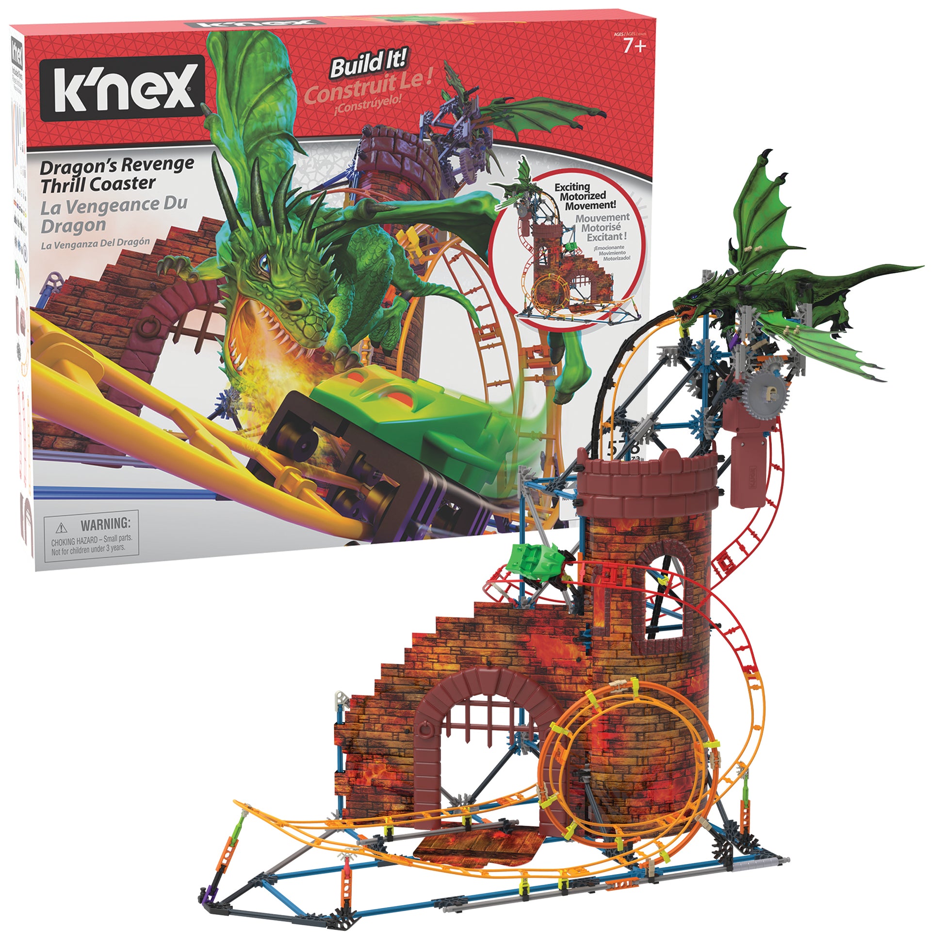 K'NEX Dragon's Revenge Roller Coaster Set, 578 Parts by K'NEX