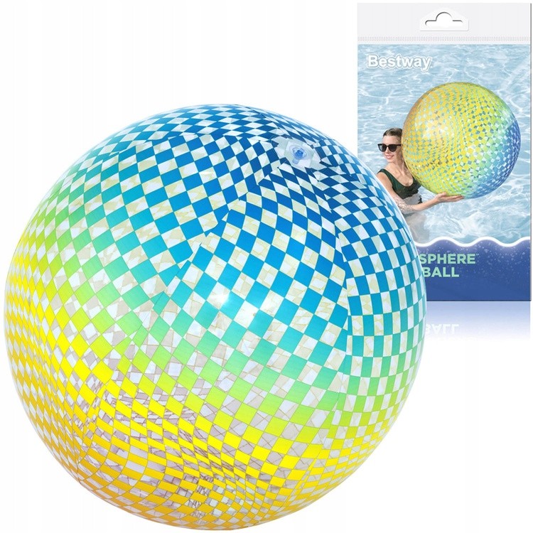 Bestway Colorful Squares Large Beach Ball 107cm by Bestway