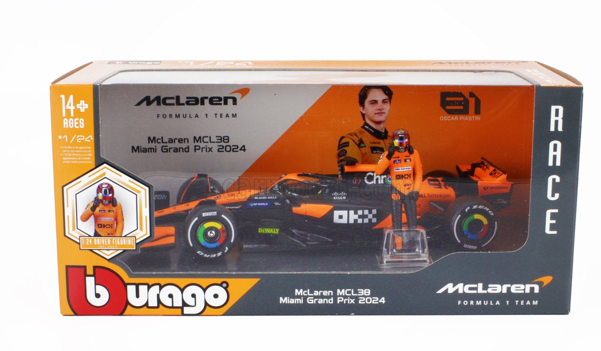BURAGO 1/24 MCL38 OSCAR PIASTRI #81 WITH HELMET