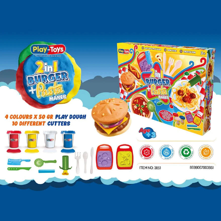 2-in-1 Burger & Pasta Maker Dough Set