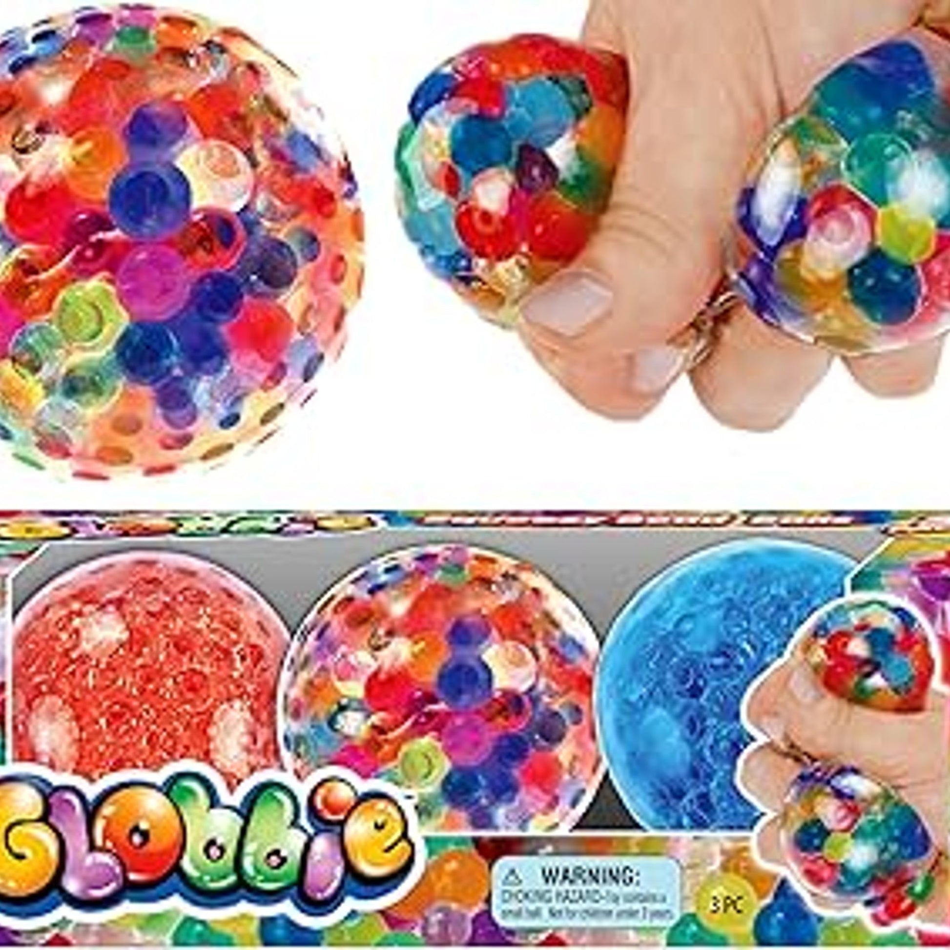 Ja-Ru Globbie Squishy Bead Balls Pack of 3 by Ja-Ru