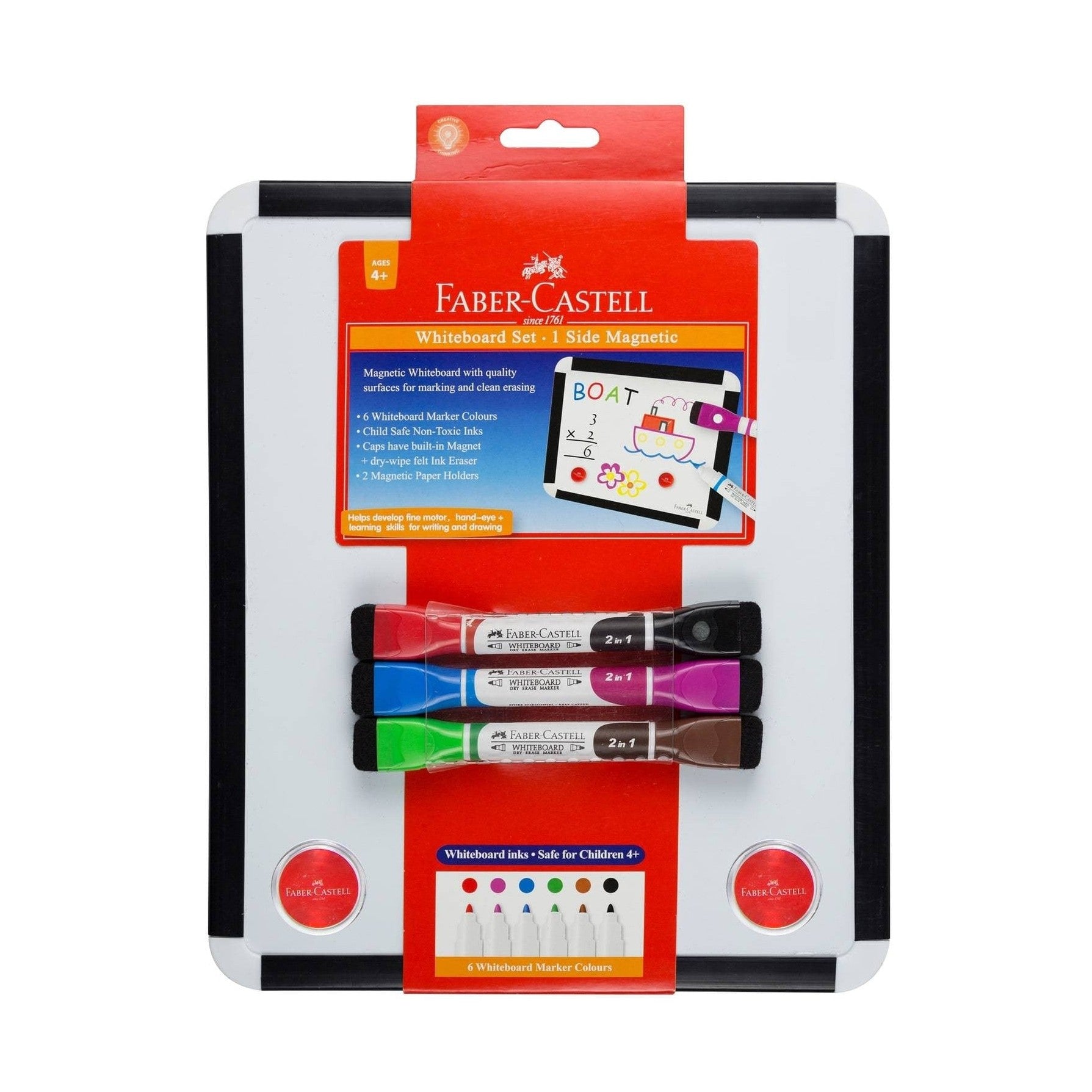 Faber-Castell Double-Sided Whiteboard Set with Markers & Eraser by Faber Castell