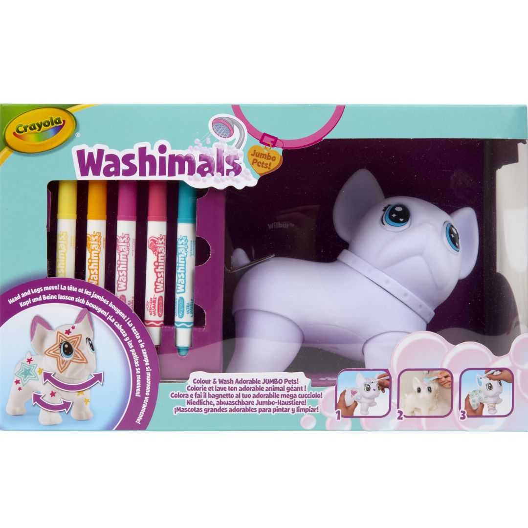 Crayola Washimals Posable Jumbo Pet with 5 Washable Markers by Crayola
