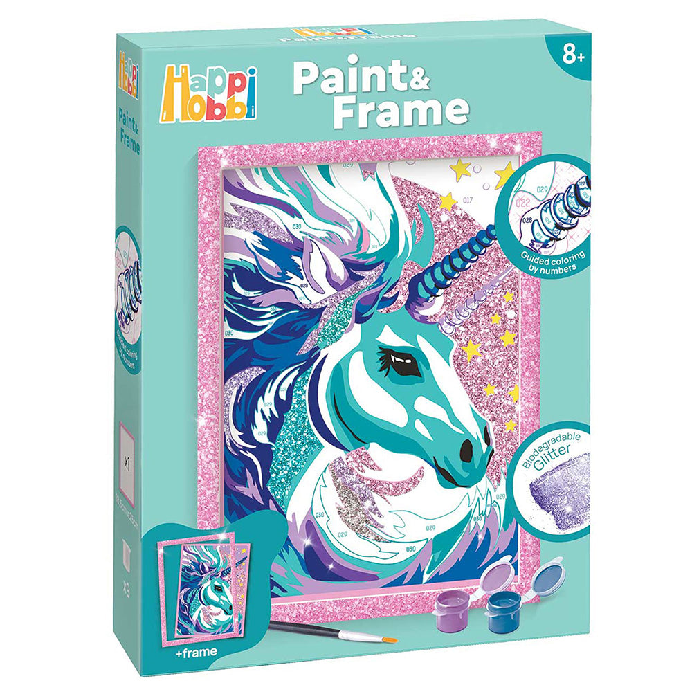 HAPPIHOBBI PAINT & FRAME PAINT BY NUMBERS FAIRYTALE UNICORN by NEW LAND