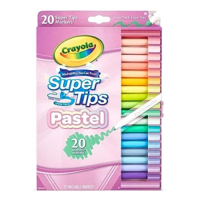Crayola SuperTips Pastel Washable Markers, Pack of 20 by Crayola