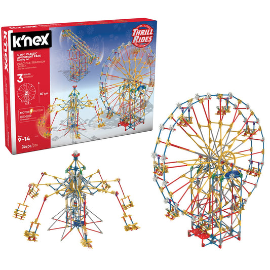 Findel K'Nex Thrill Rides 3-in-1 Amusement Park Set 16.26x16.26x31.69 by Findel