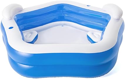 Bestway Family Paddling Pool Inflatable Swimming Pool with Built-in Seats