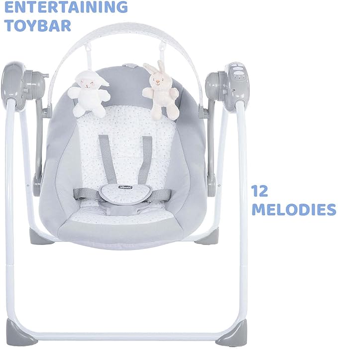 Chicco Relax & Play Swing for Babies, Cool Grey