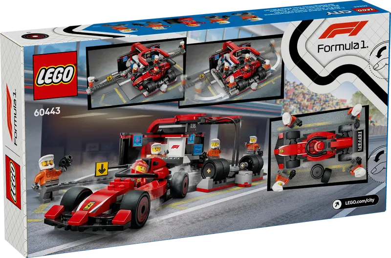 LEGO F1 Pit Stop & Pit Crew with Ferrari Car (60443)