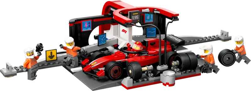 LEGO F1 Pit Stop & Pit Crew with Ferrari Car (60443)