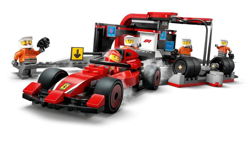 LEGO F1 Pit Stop & Pit Crew with Ferrari Car (60443)
