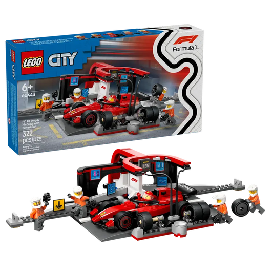 LEGO F1 Pit Stop & Pit Crew with Ferrari Car (60443)