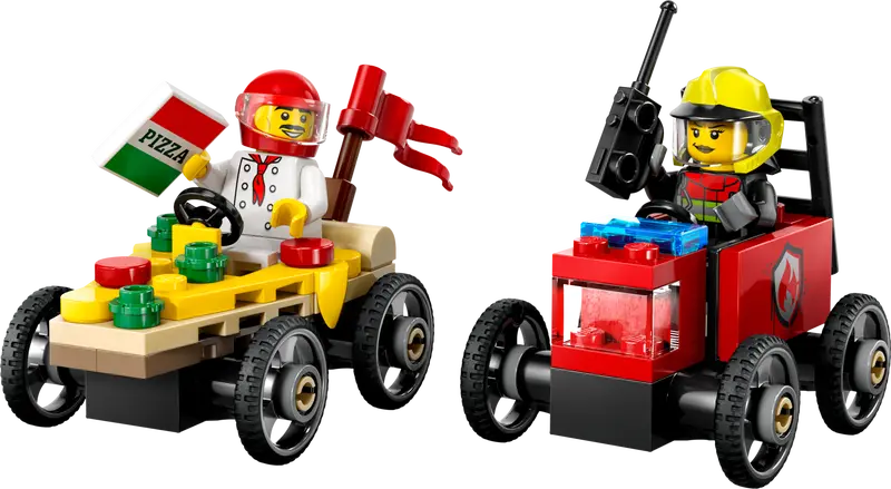 LEGO City Pizza vs. Fire Truck Race Car Pack (60458)