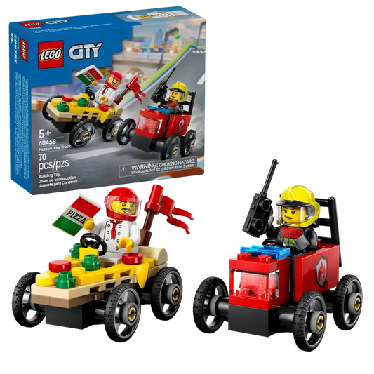 LEGO City Pizza vs. Fire Truck Race Car Pack (60458)