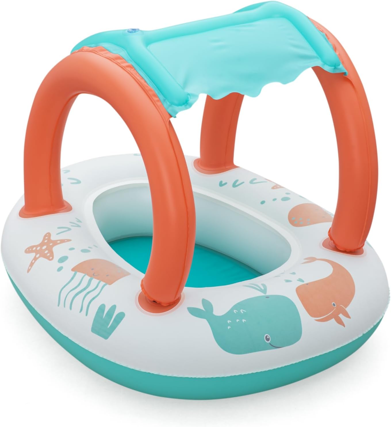 Bestway UV Care Comfort Plush Shaded Baby Boat Sea Animals 84X67cm