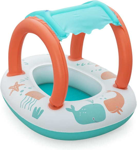 Bestway UV Care Comfort Plush Shaded Baby Boat Sea Animals 84X67cm