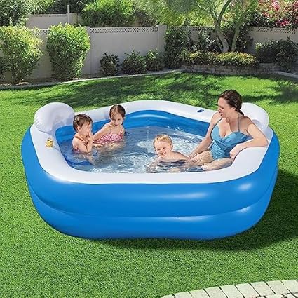 Bestway Family Paddling Pool Inflatable Swimming Pool with Built-in Seats