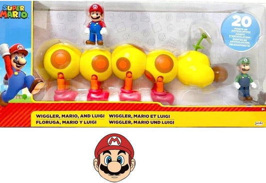 SUPER MARIO - Wiggler Mario and Luigi with Bonus Sticker