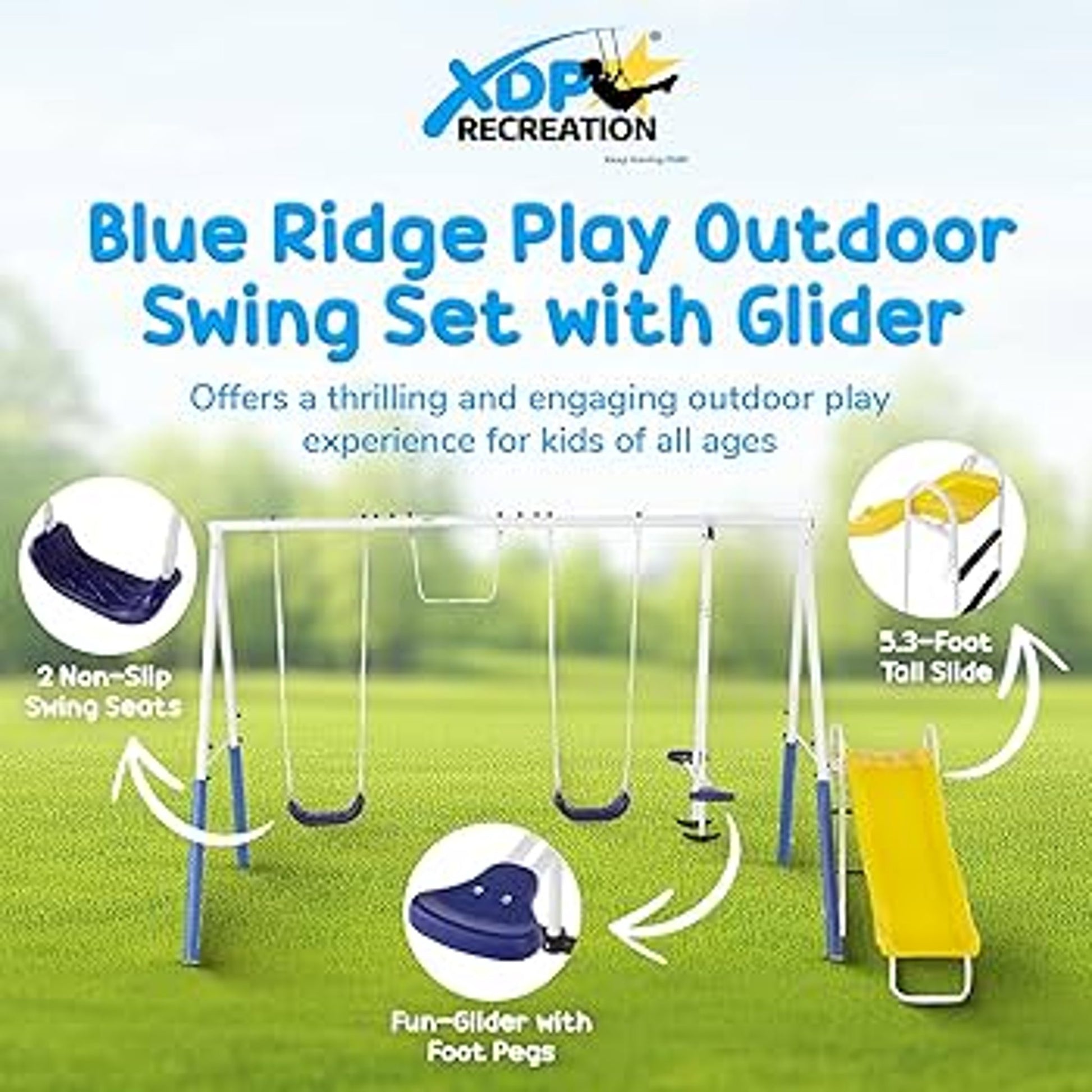 Intex Double Garden Swing with Trapeze and Seesaw by Intex