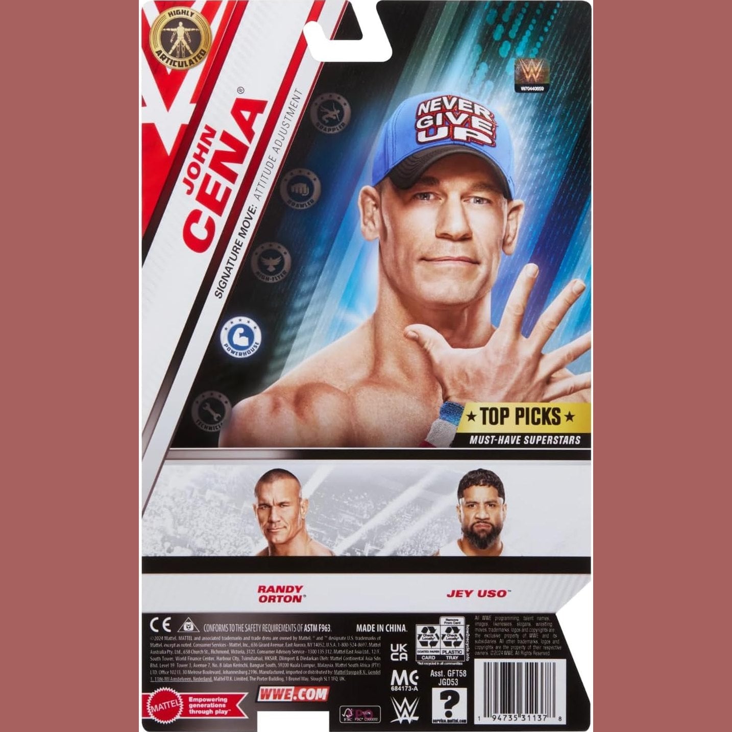 WWE John Cena 2025 RAW by Mattel